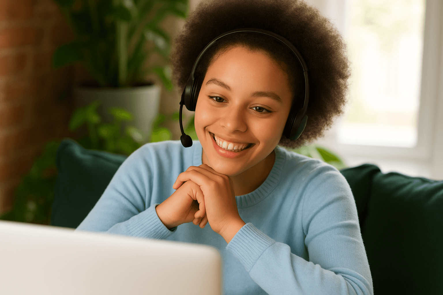 Friendly customer support representative ready to help with your questions